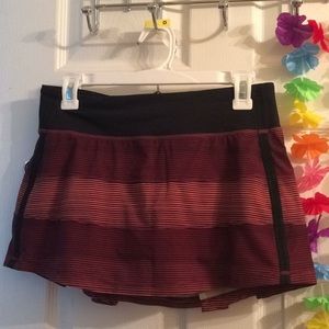Burgundy and Orange Striped LuLu Lemon Skirt